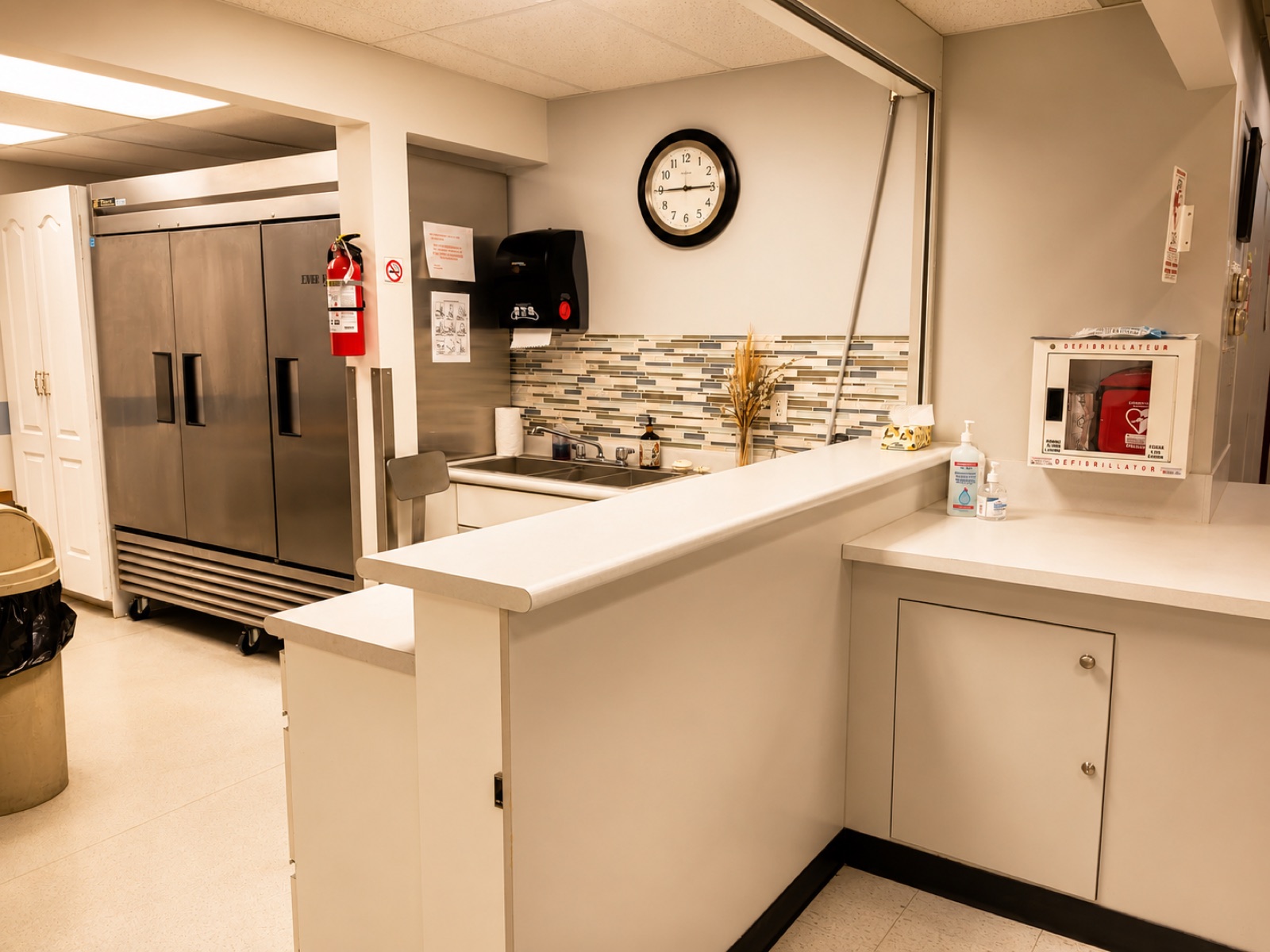 Service bar with commercial refrigeration and serving counter